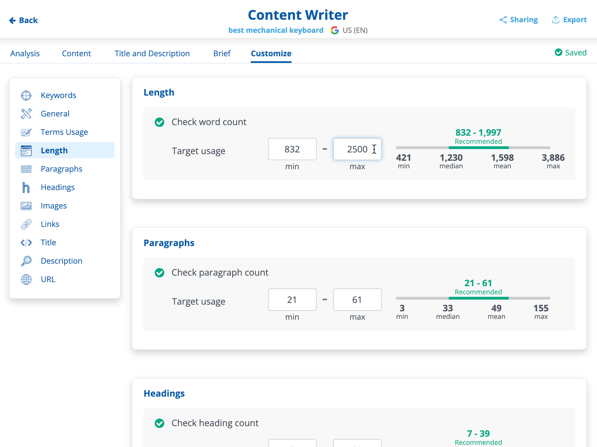 Dragon Metrics Content Writer recommendations