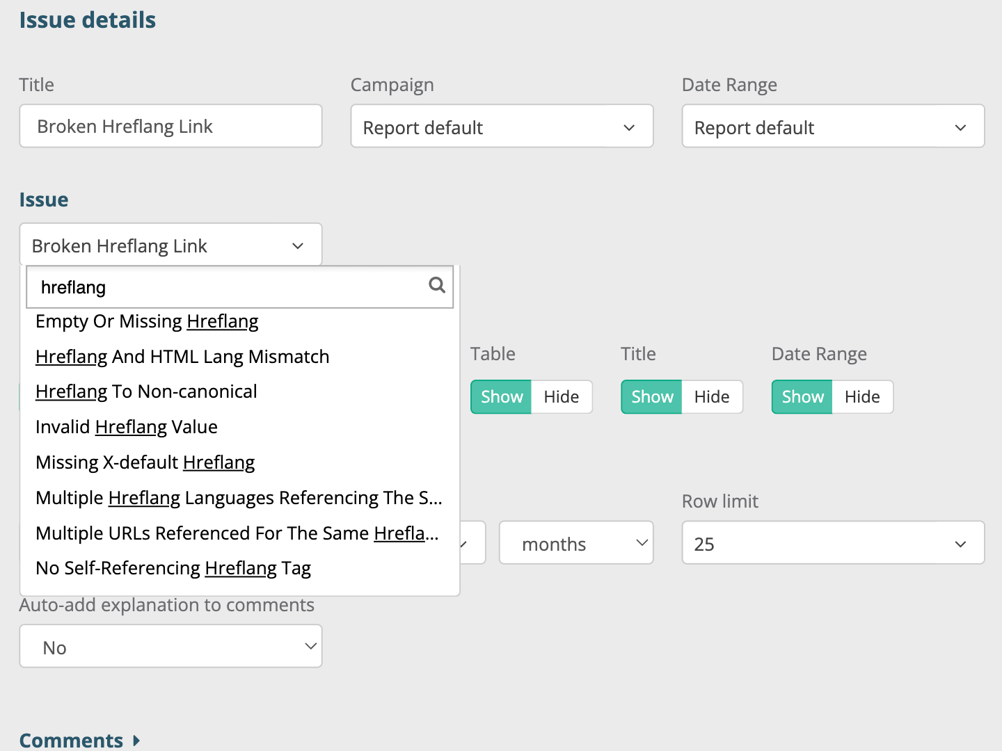 Dragon Metrics hreflang issues