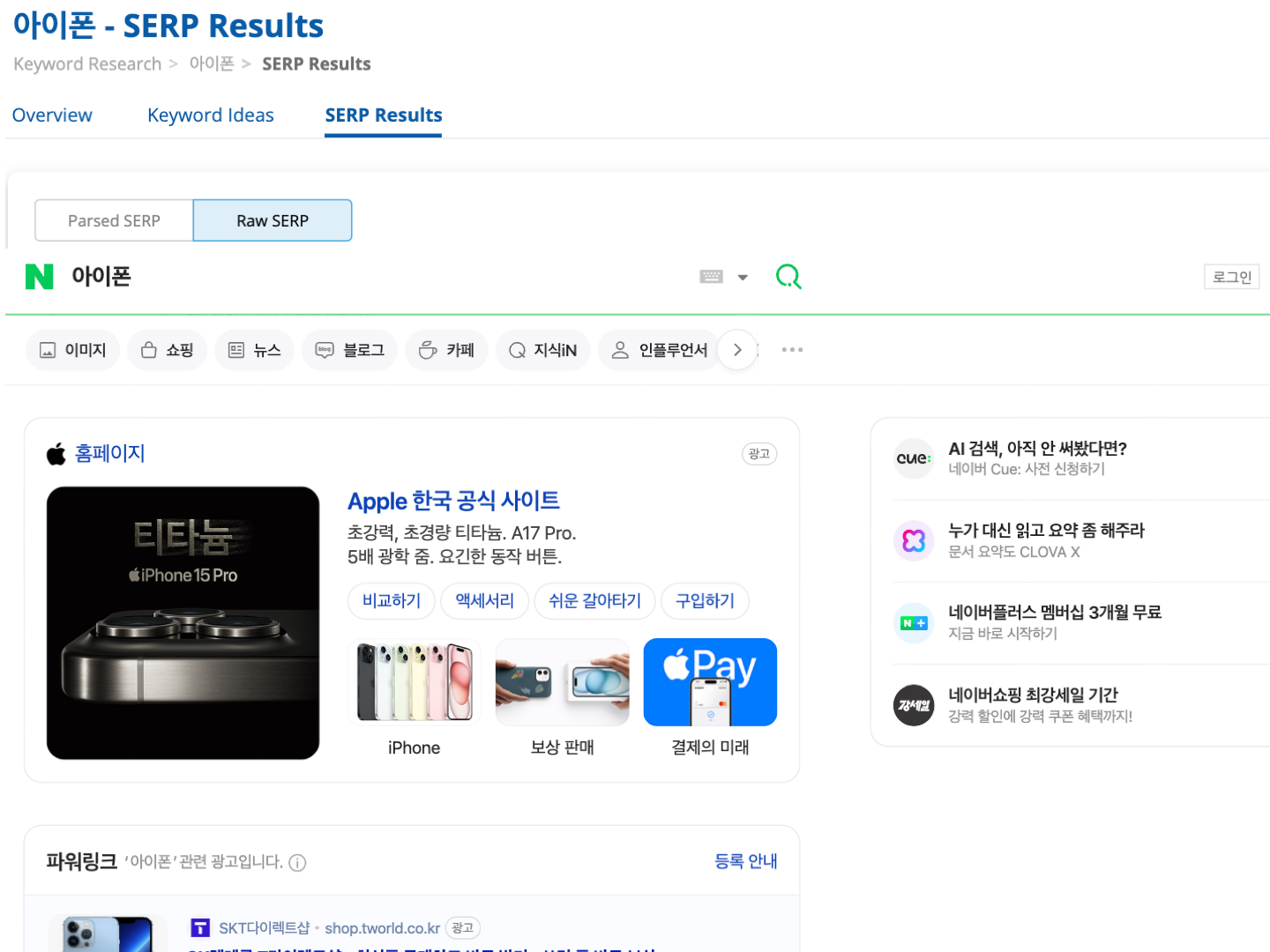 Dragon Metrics Naver SERP