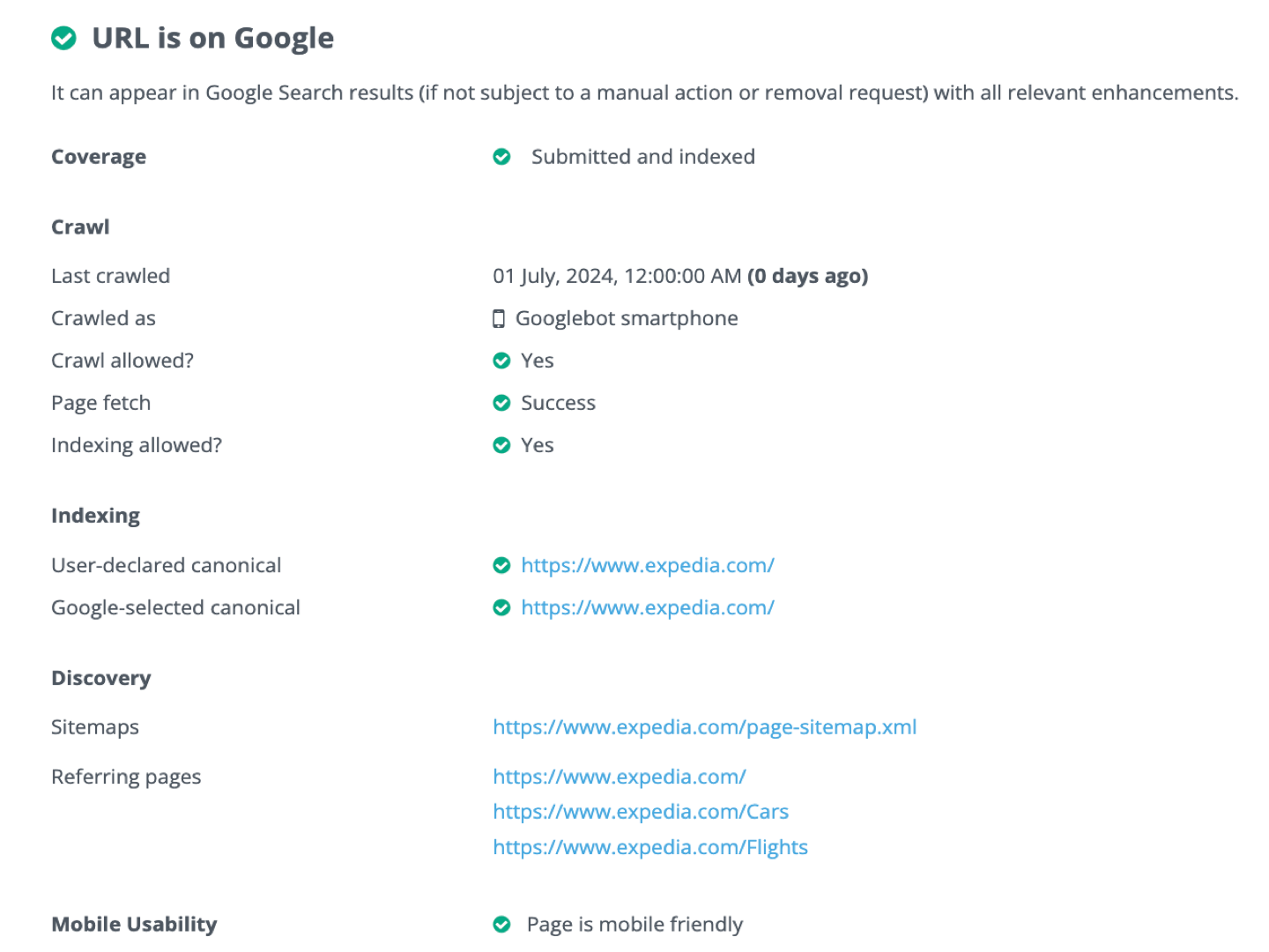 Dragon Metrics indexation tracking