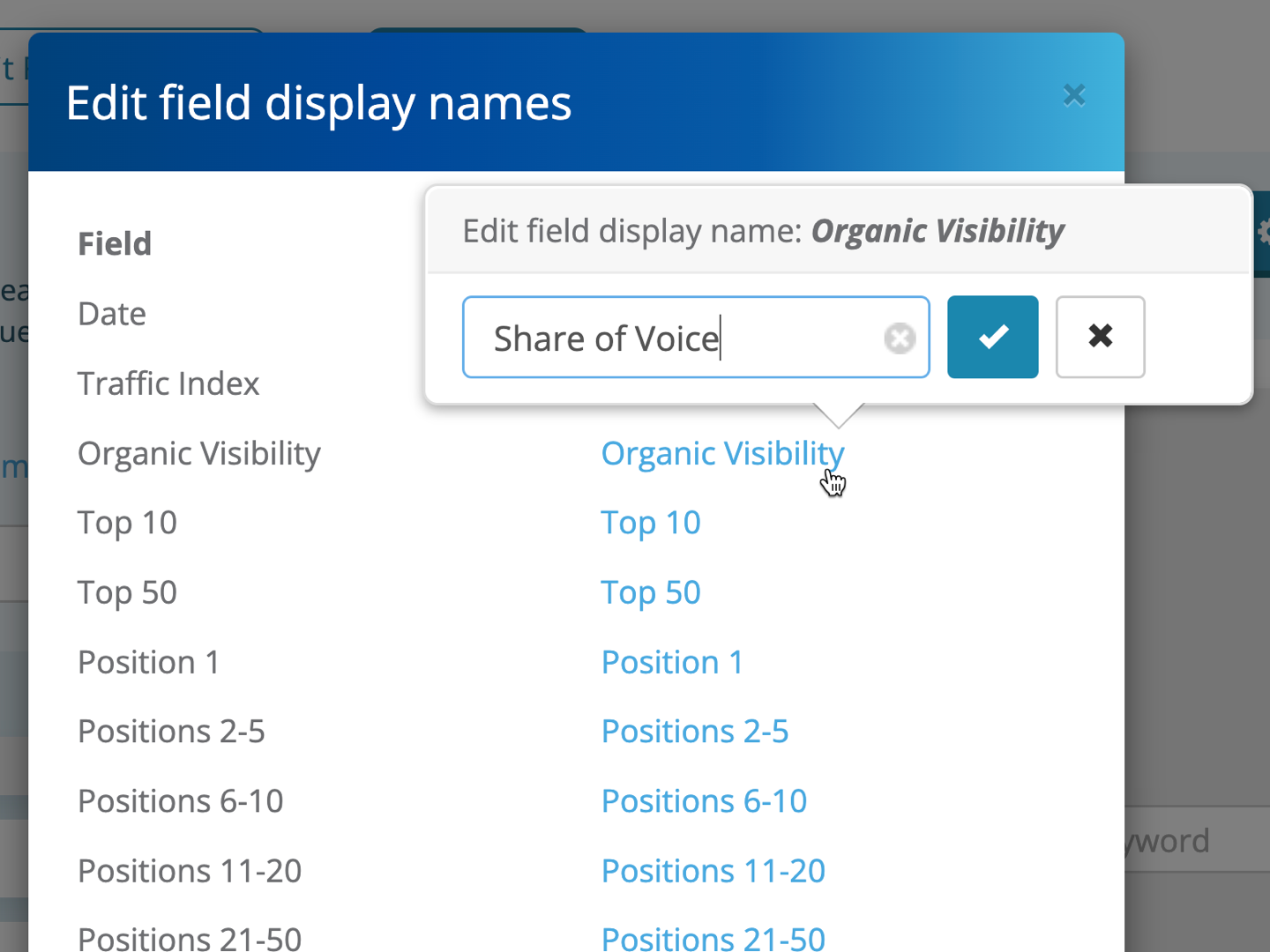 Dragon Metrics Report Builder Share of Voice